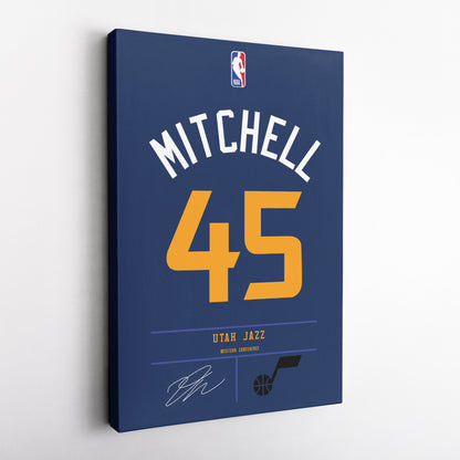 Donovan Mitchell Jazz Jersey Canvas Print | Wall Art Decor