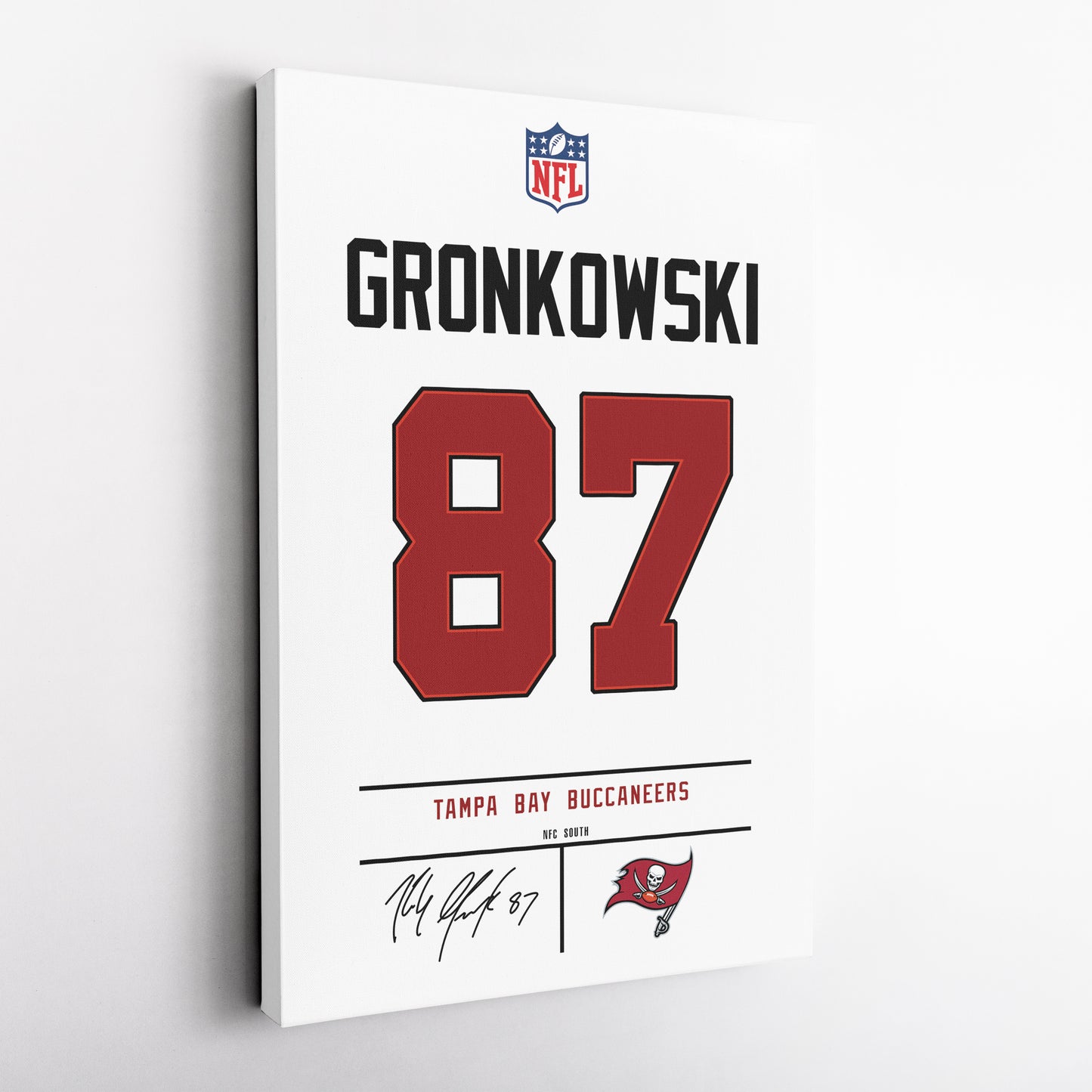 Rob Gronkowski Buccaneers Jersey Canvas Print | Wall Art Decor