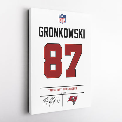 Rob Gronkowski Buccaneers Jersey Canvas Print | Wall Art Decor