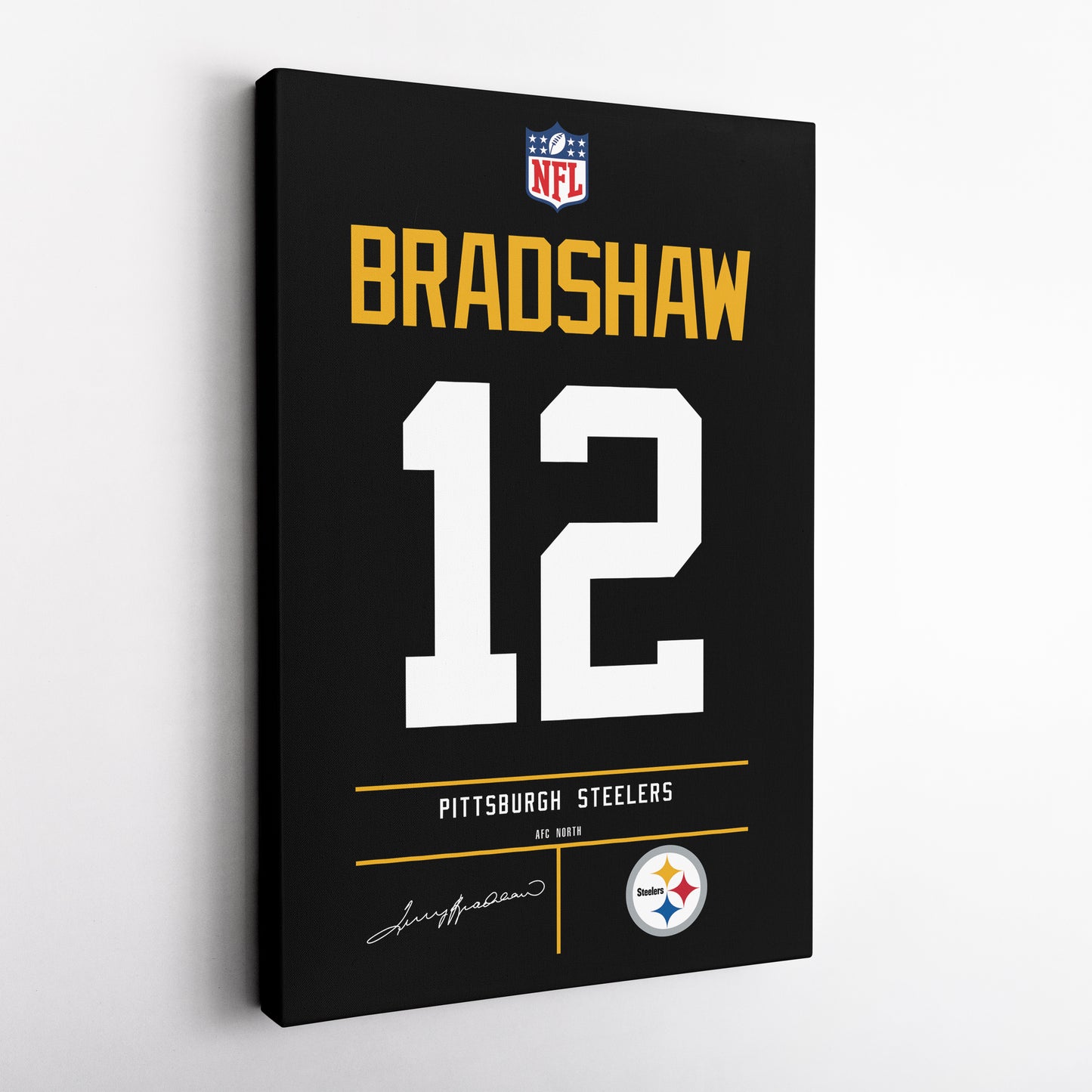 Terry Bradshaw Pittsburgh Steelers Jersey Canvas Wall Art