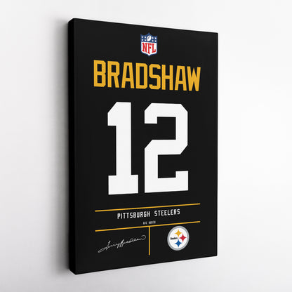 Terry Bradshaw Pittsburgh Steelers Jersey Canvas Wall Art