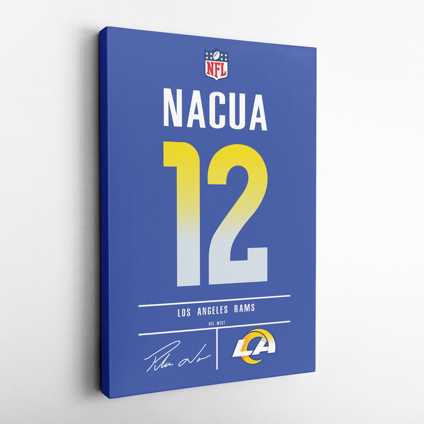 Puka Nacua Los Angeles Rams Jersey Canvas Wall Art