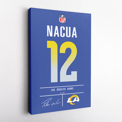 Puka Nacua Los Angeles Rams Jersey Canvas Wall Art