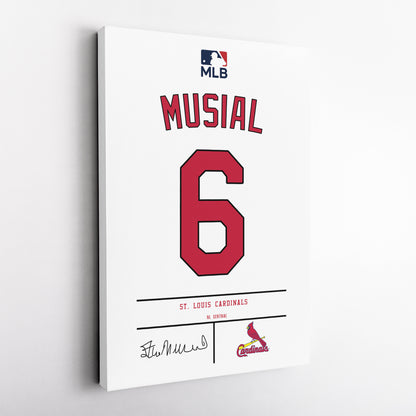Stan Musial St. Louis Cardinals Jersey Canvas Wall Art