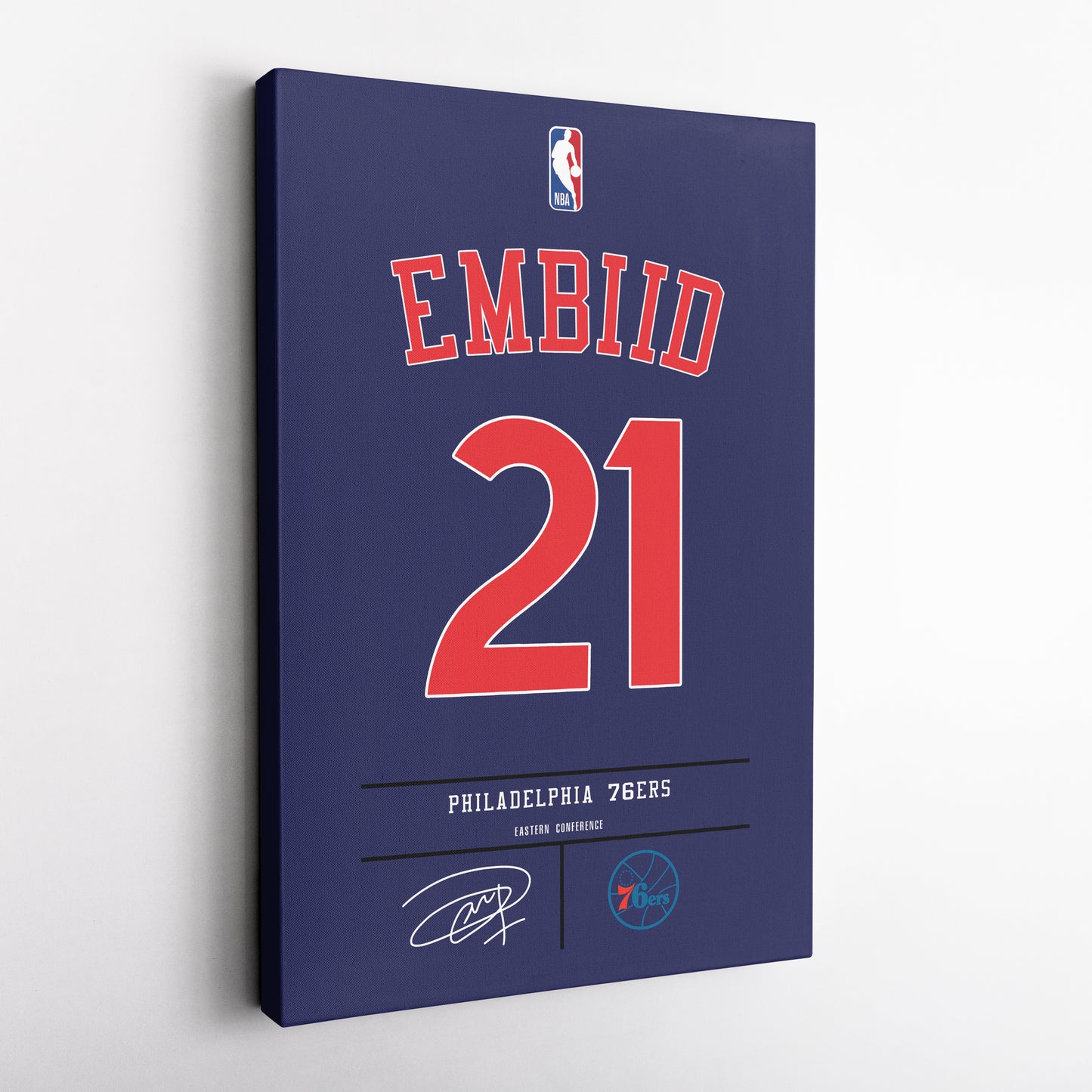 Joel Embiid 76ers Jersey Canvas Print | Wall Art Decor