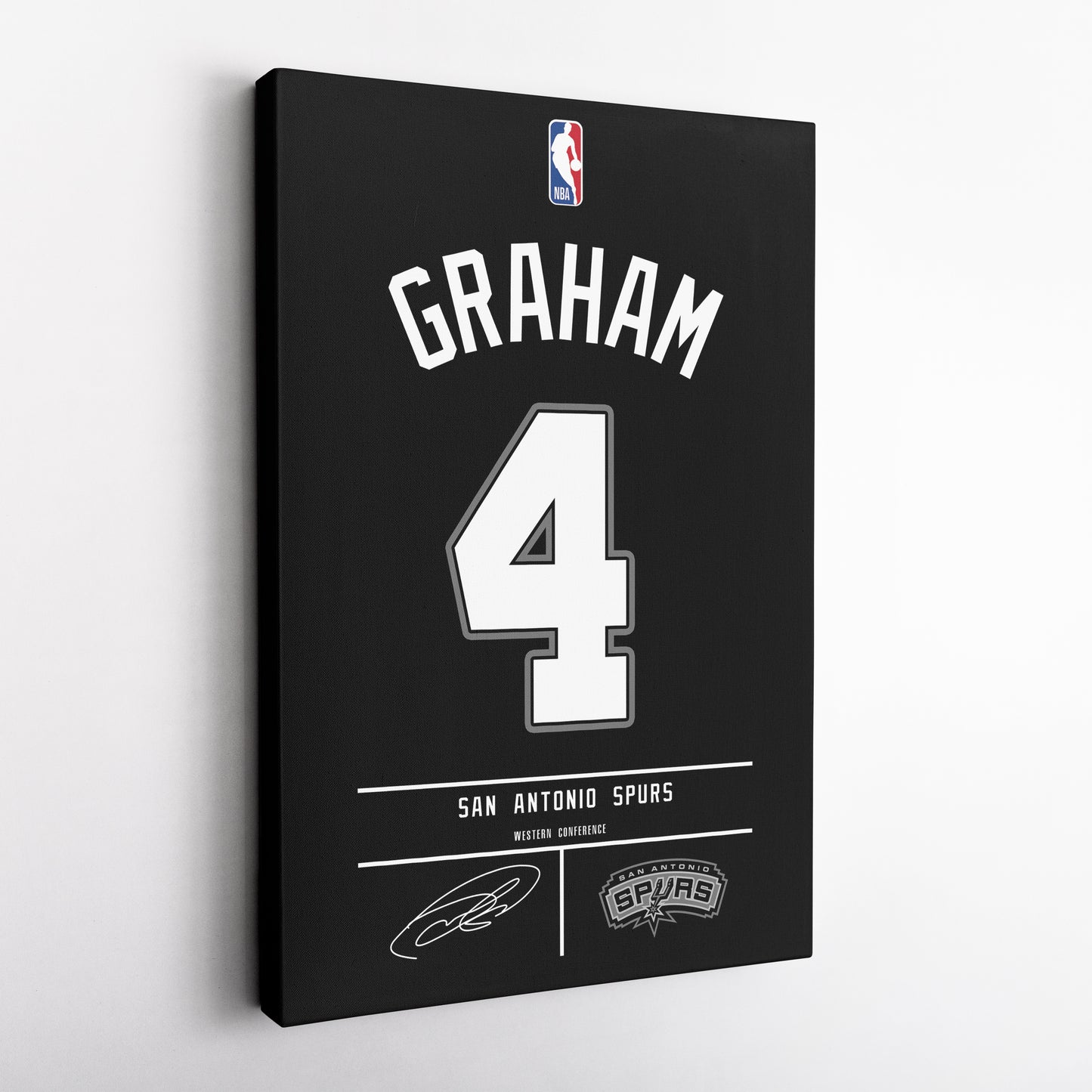 Devonte' Graham Spurs Jersey Canvas Print | Wall Art Decor