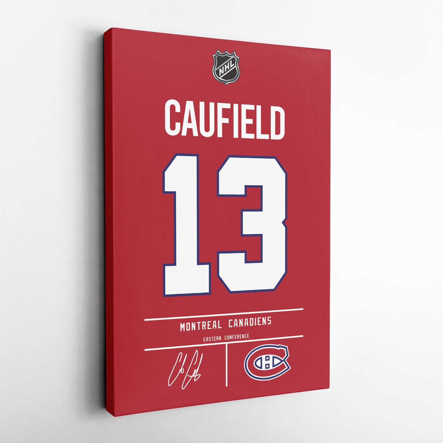 Cole Caufield Montreal Canadiens Jersey Canvas Wall Art