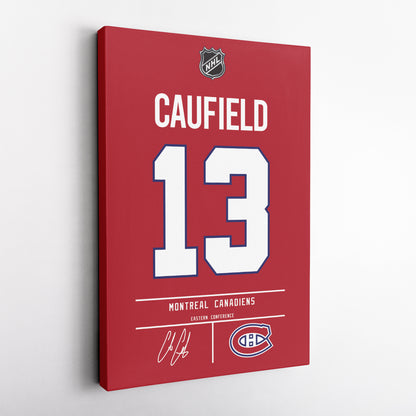 Cole Caufield Montreal Canadiens Jersey Canvas Wall Art