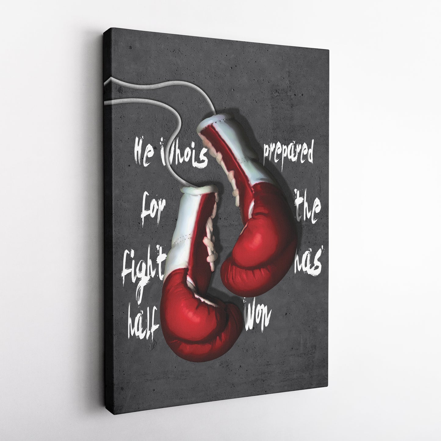 Boxing Gloves Canvas Print | Motivational Fight Wall Art Decor