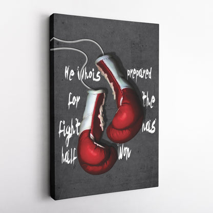 Boxing Gloves Canvas Print | Motivational Fight Wall Art Decor