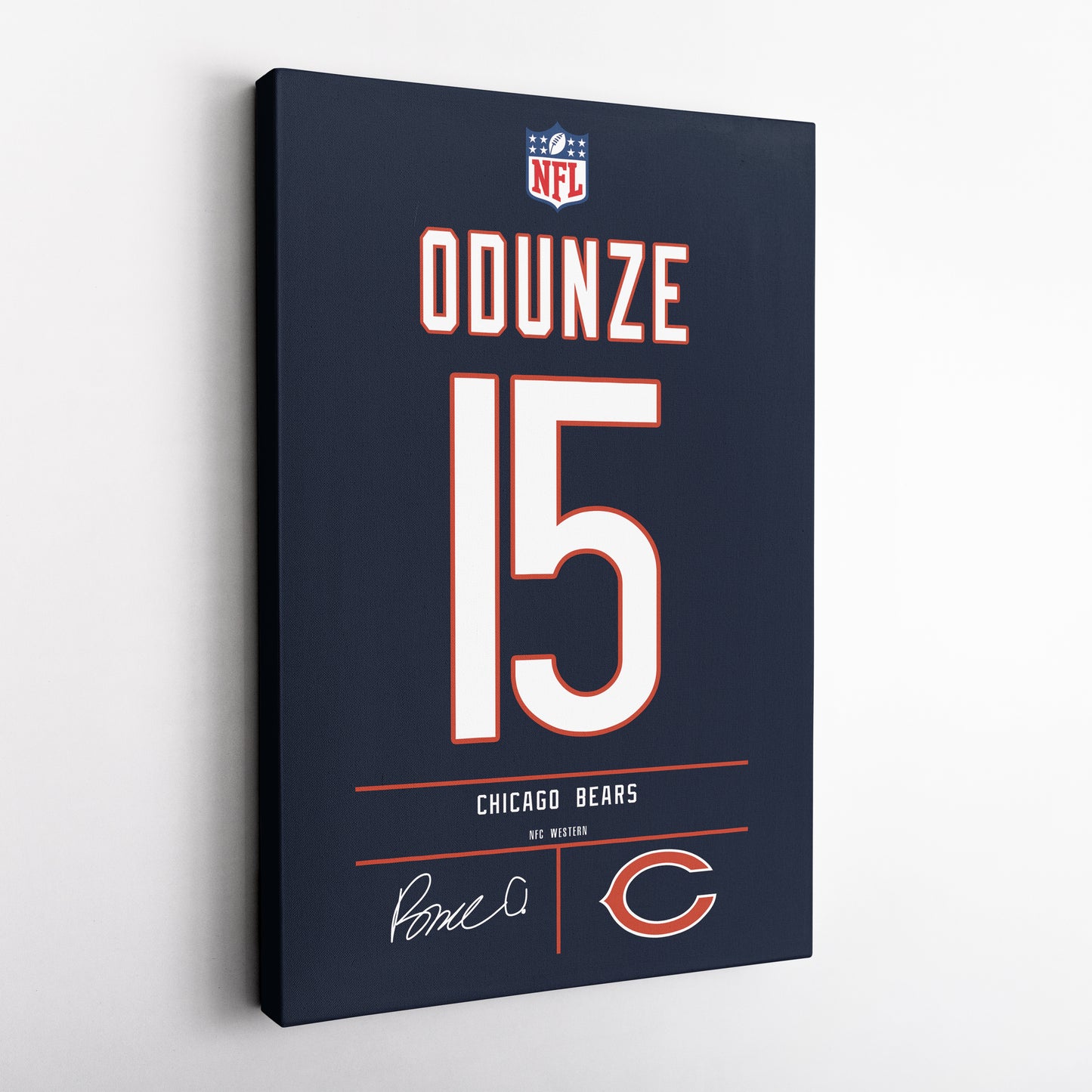 Rome Odunze Bears Jersey Canvas Print | Wall Art Decor