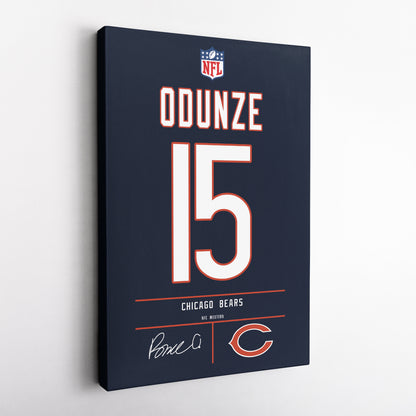 Rome Odunze Bears Jersey Canvas Print | Wall Art Decor