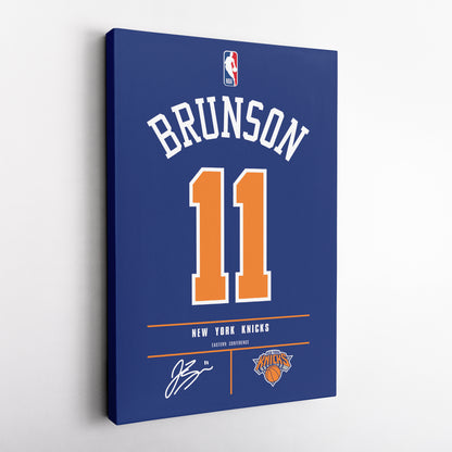 Jalen Brunson New York Knicks Jersey Canvas Wall Art