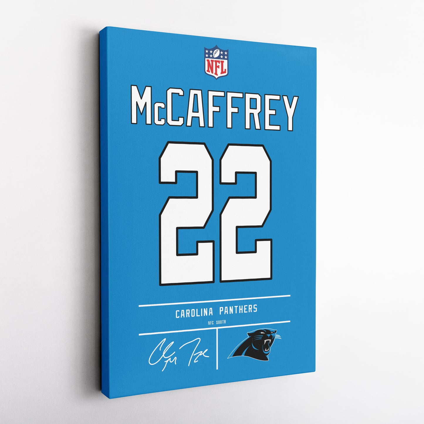 Christian McCaffrey Panthers Jersey Canvas Print | Wall Art Decor