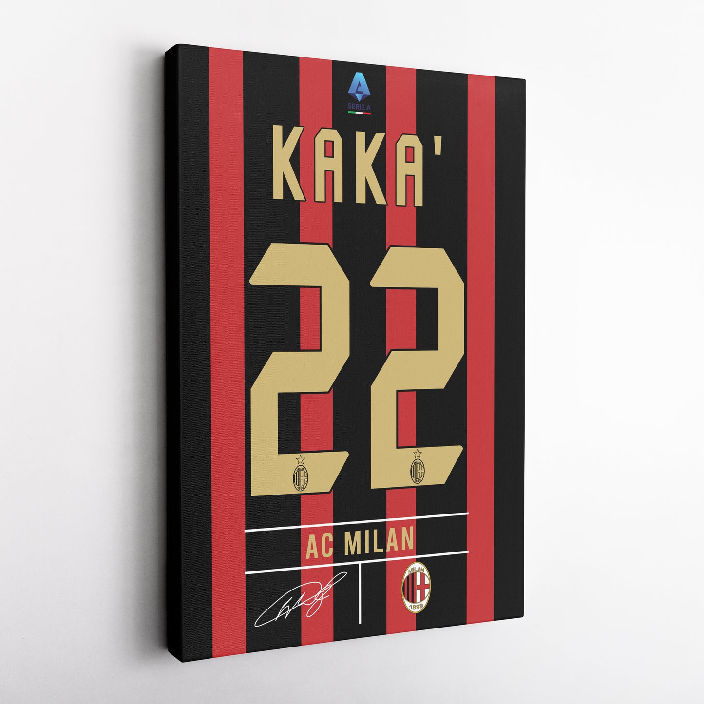 Kaká AC Milan Jersey Canvas Print | Soccer Wall Art Decor