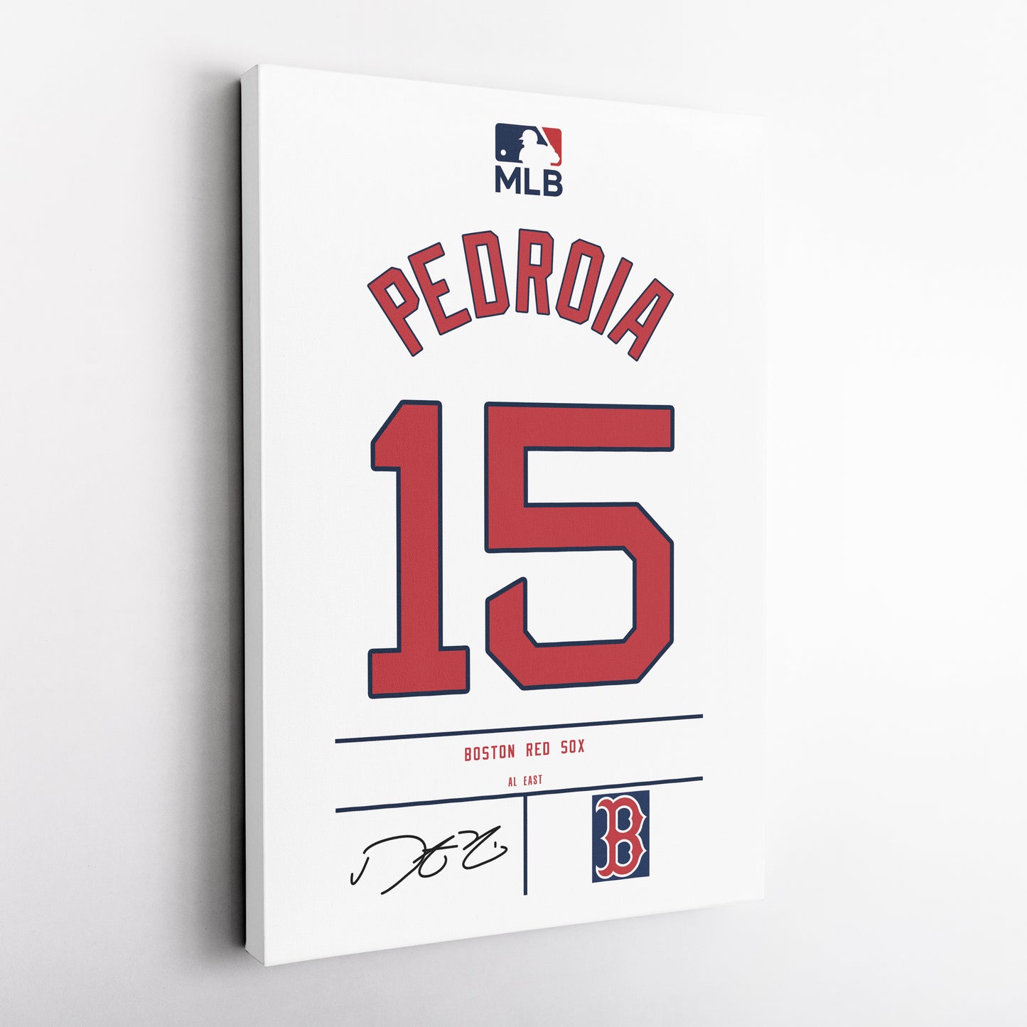 Dustin Pedroia Boston Red Sox Jersey Canvas Wall Art