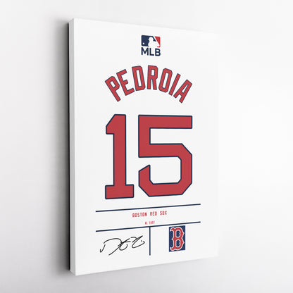 Dustin Pedroia Boston Red Sox Jersey Canvas Wall Art