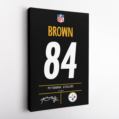 Antonio Brown Steelers Jersey Canvas Print | Wall Art Decor