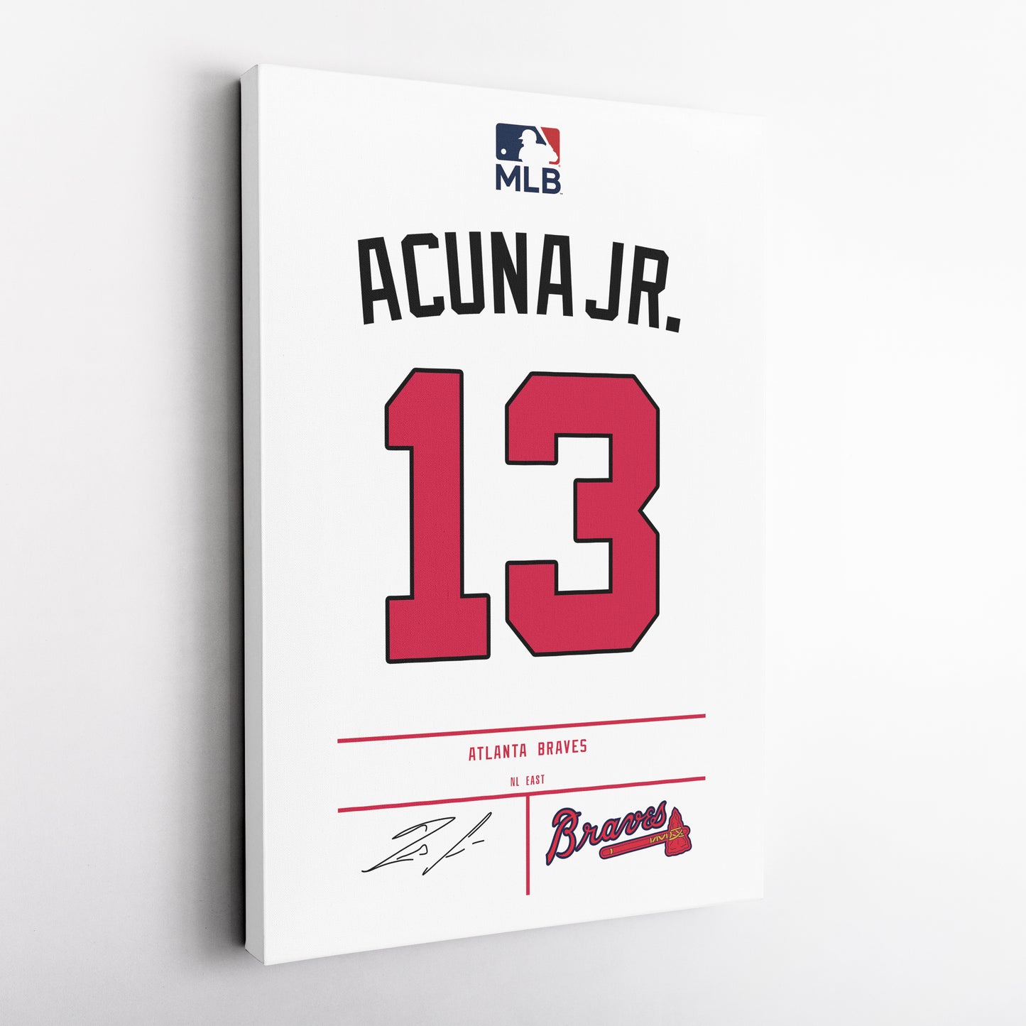 Ronald Acuña Jr. Braves Jersey Canvas Print | Wall Art Decor