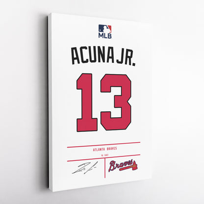 Ronald Acuña Jr. Braves Jersey Canvas Print | Wall Art Decor