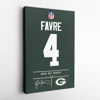 Brett Favre Packers Jersey Canvas Print | Wall Art Decor