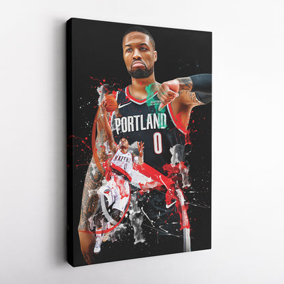Damian Lillard Blazers Canvas Print | Portland Basketball Wall Art