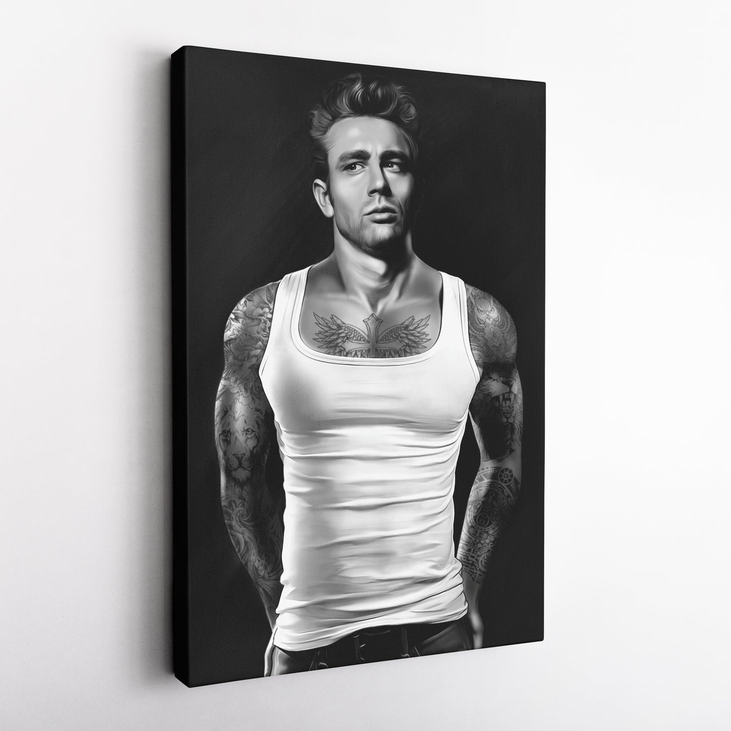 James Dean Tattoo Canvas Print | Rebel Icon Wall Art