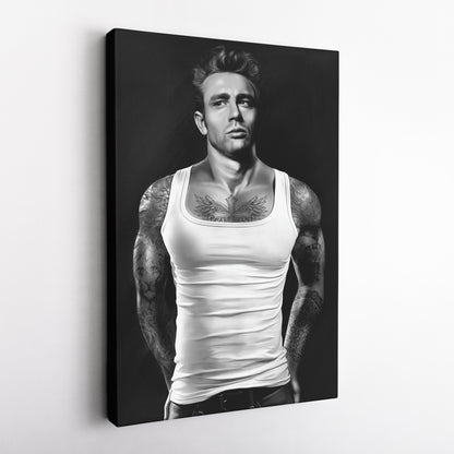 James Dean Tattoo Canvas Print | Rebel Icon Wall Art