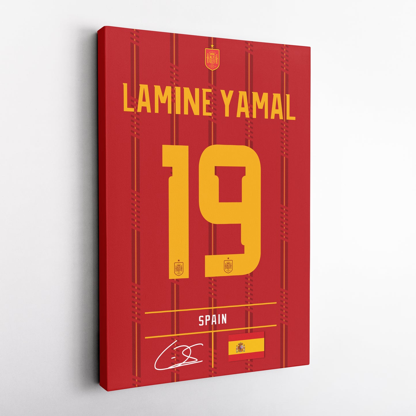 Lamine Yamal Spain Jersey Canvas Wall Art