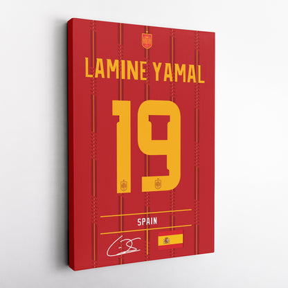Lamine Yamal Spain Jersey Canvas Wall Art