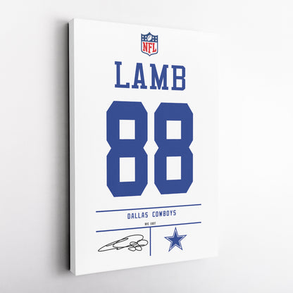 CeeDee Lamb Cowboys Jersey Canvas Print | Wall Art Decor