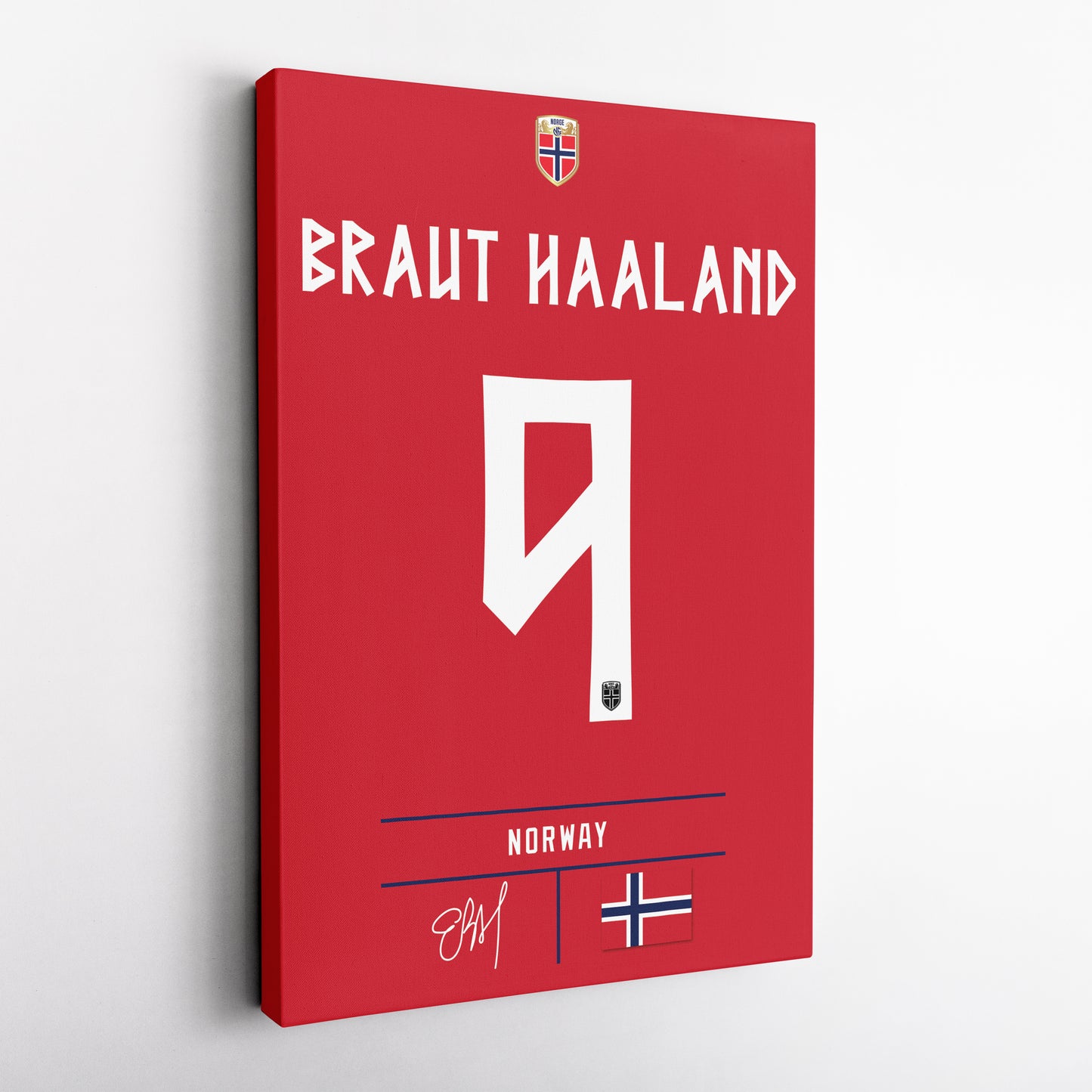 Erling Haaland Norway Jersey Canvas Wall Art