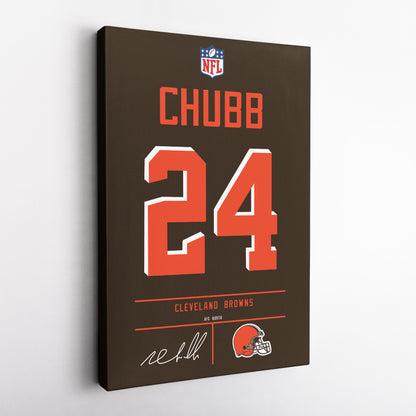 Nick Chubb Browns Jersey Canvas Print | Wall Art Decor