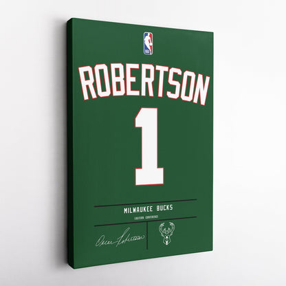 Oscar Robertson Bucks Jersey Canvas Print | Wall Art Decor