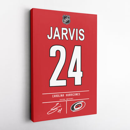 Seth Jarvis Hurricanes Jersey Canvas Print | Wall Art Decor