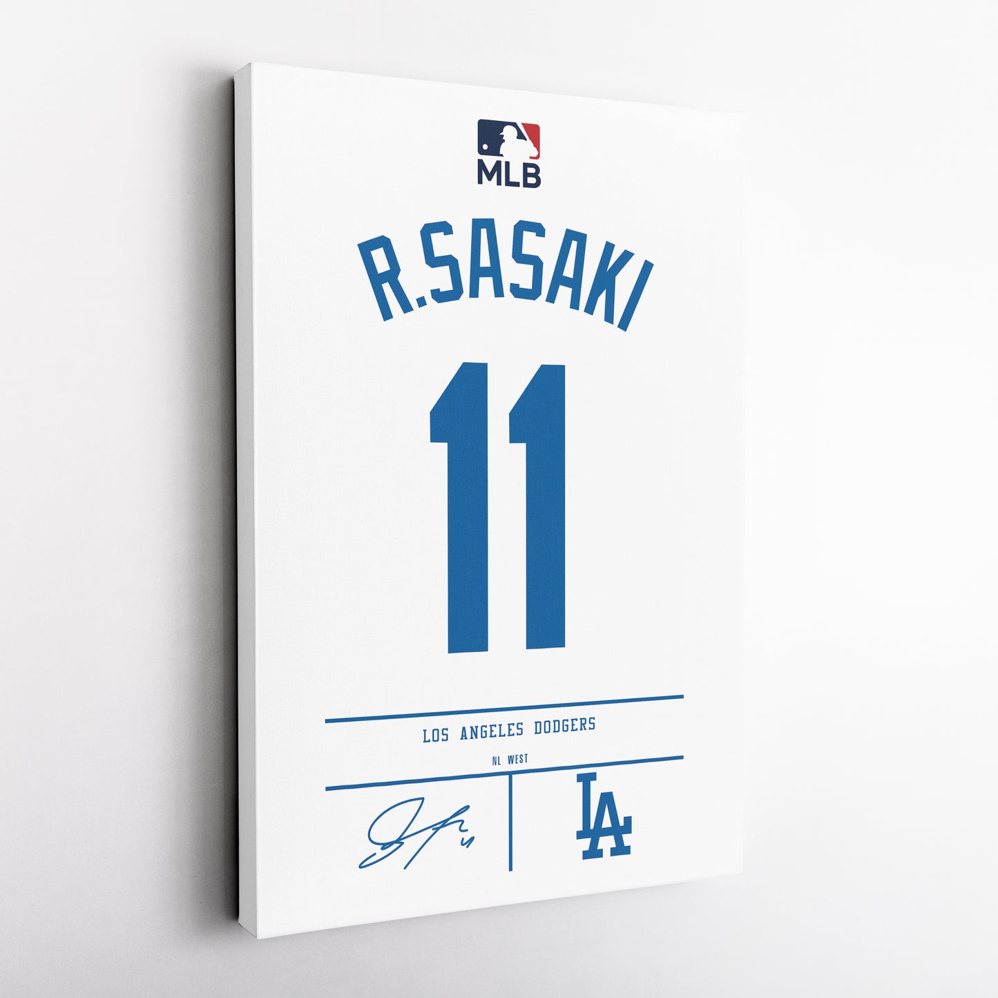 Roki Sasaki Dodgers Jersey Canvas Print | Wall Art Decor
