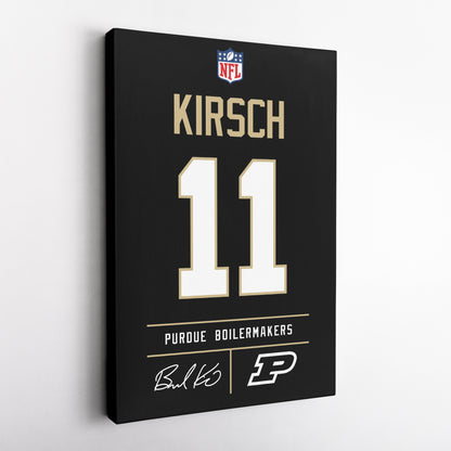 Brandon Kirsch Purdue Boilermakers Jersey Canvas Wall Art