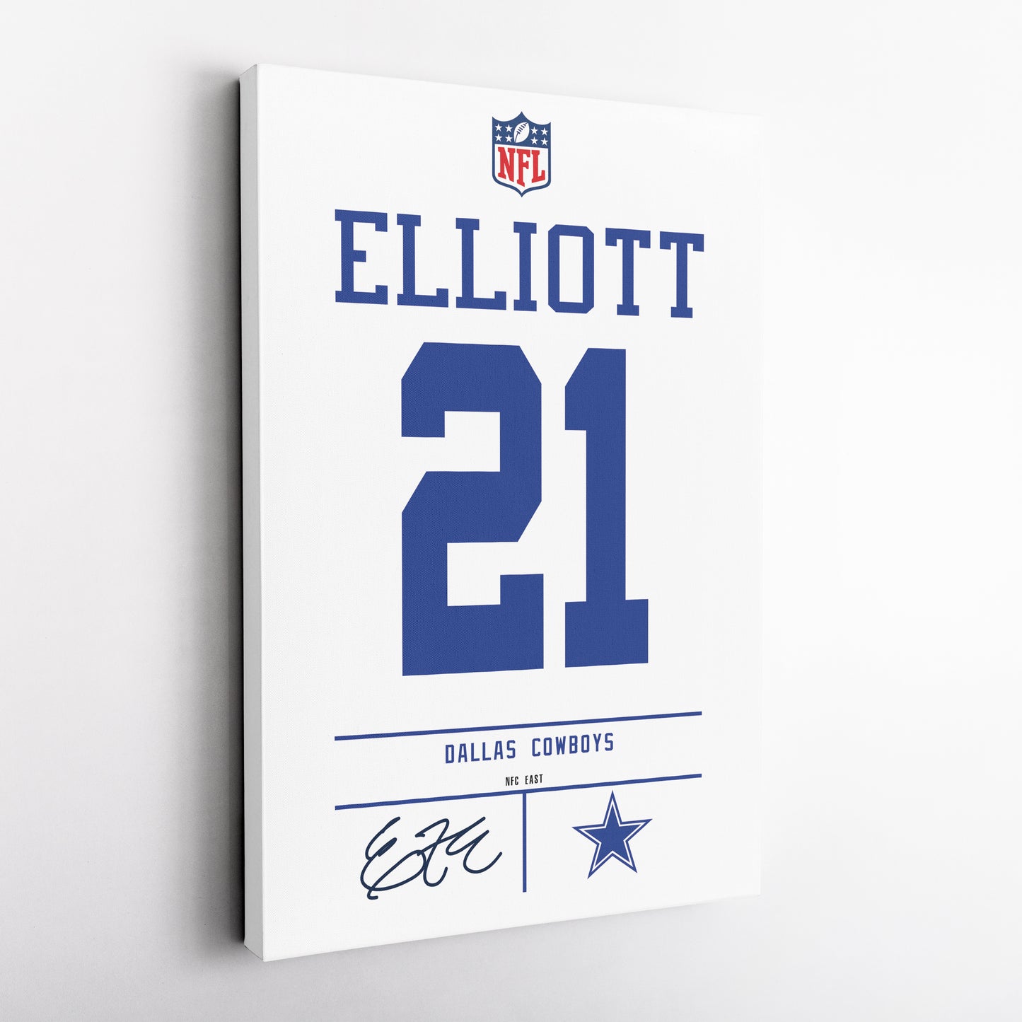 Ezekiel Elliott Cowboys Jersey Canvas Print | Wall Art Decor