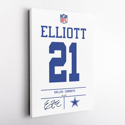Ezekiel Elliott Cowboys Jersey Canvas Print | Wall Art Decor