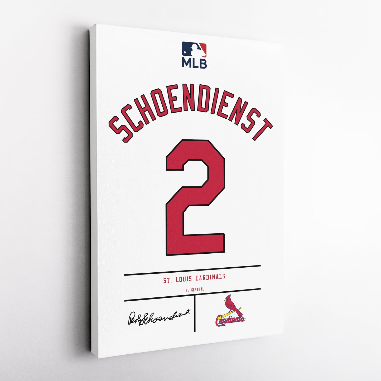 Red Schoendienst St. Louis Cardinals Jersey Canvas Wall Art