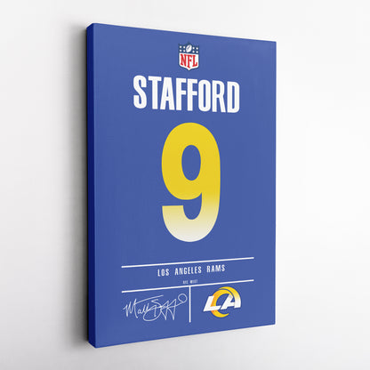 Matthew Stafford Rams Jersey Canvas Print | Wall Art Decor