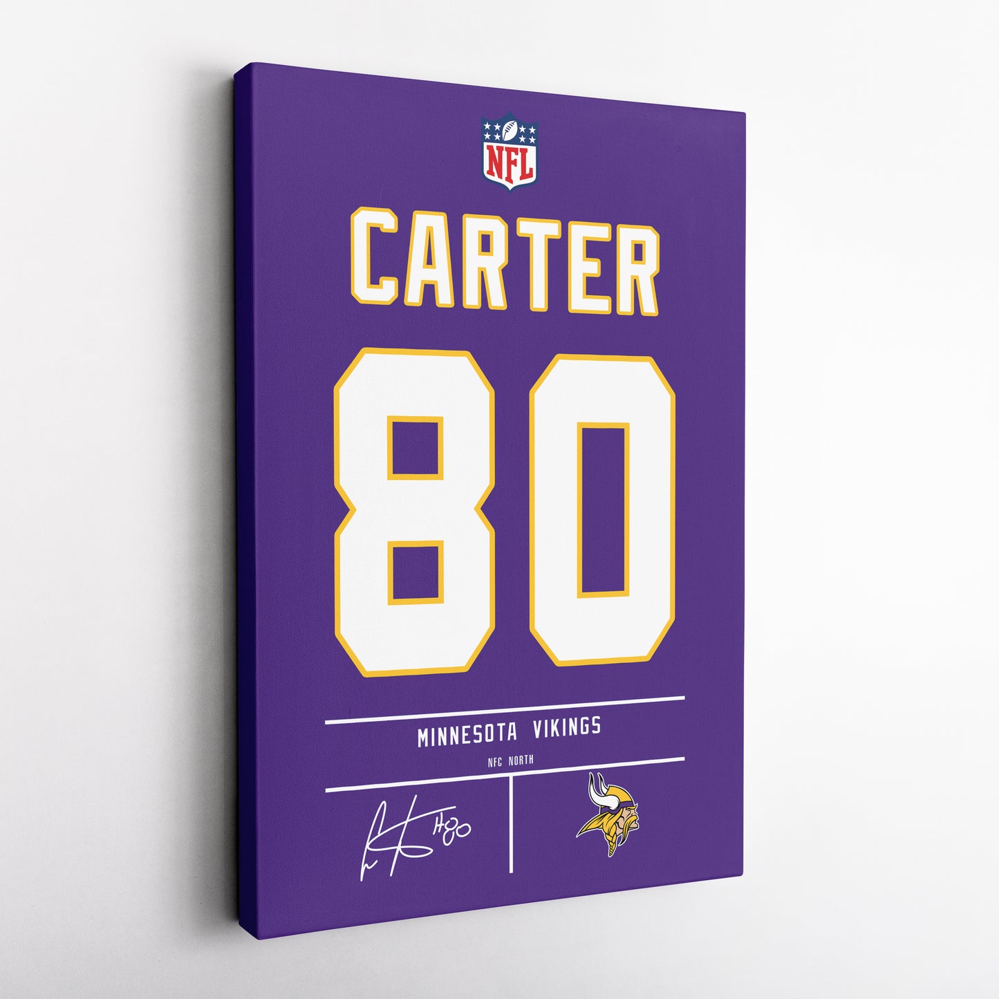 Cris Carter Minnesota Vikings Jersey Canvas Wall Art