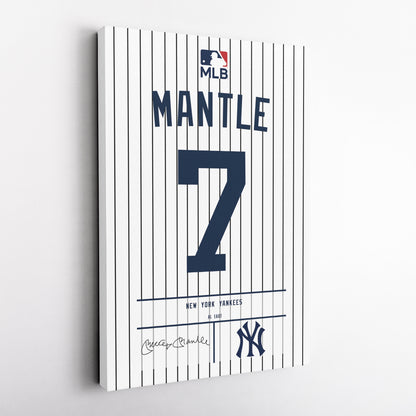 Mickey Mantle Yankees Jersey Canvas Print | Wall Art Decor