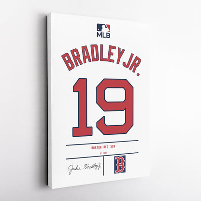 Jackie Bradley Jr. Red Sox Jersey Canvas Print | Wall Art Decor