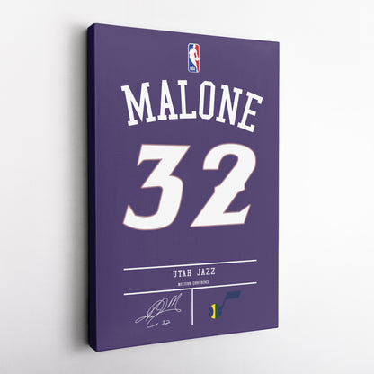 Karl Malone Jazz Jersey Canvas Print | Wall Art Decor