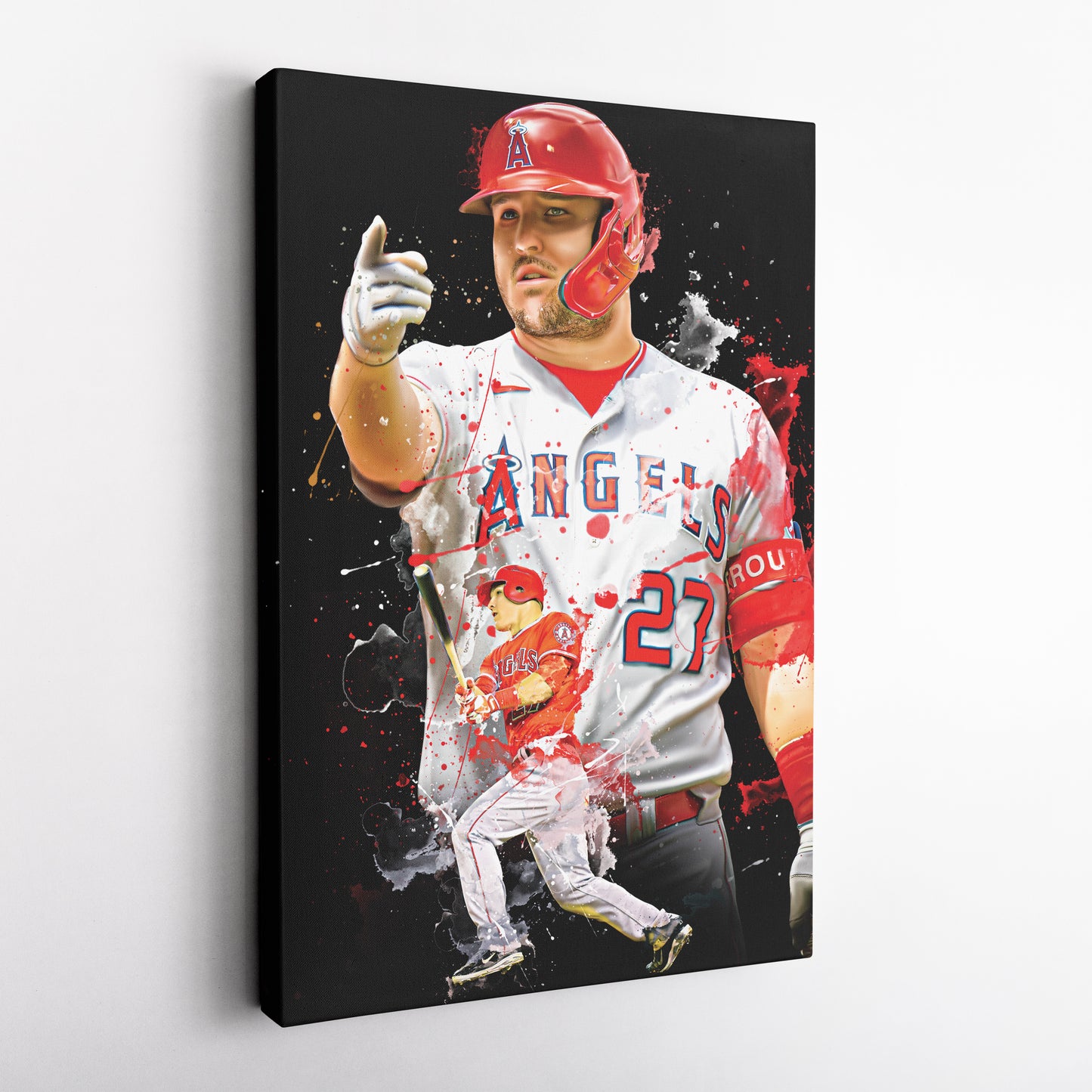 Mike Trout Angels Canvas Print | Los Angeles Baseball Wall Art