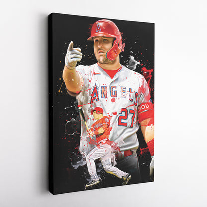Mike Trout Angels Canvas Print | Los Angeles Baseball Wall Art