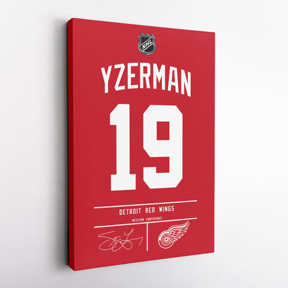 Steve Yzerman Red Wings Jersey Canvas Print | Wall Art Decor