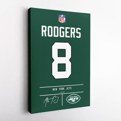 Aaron Rodgers Jets Jersey Canvas Print | Wall Art Decor