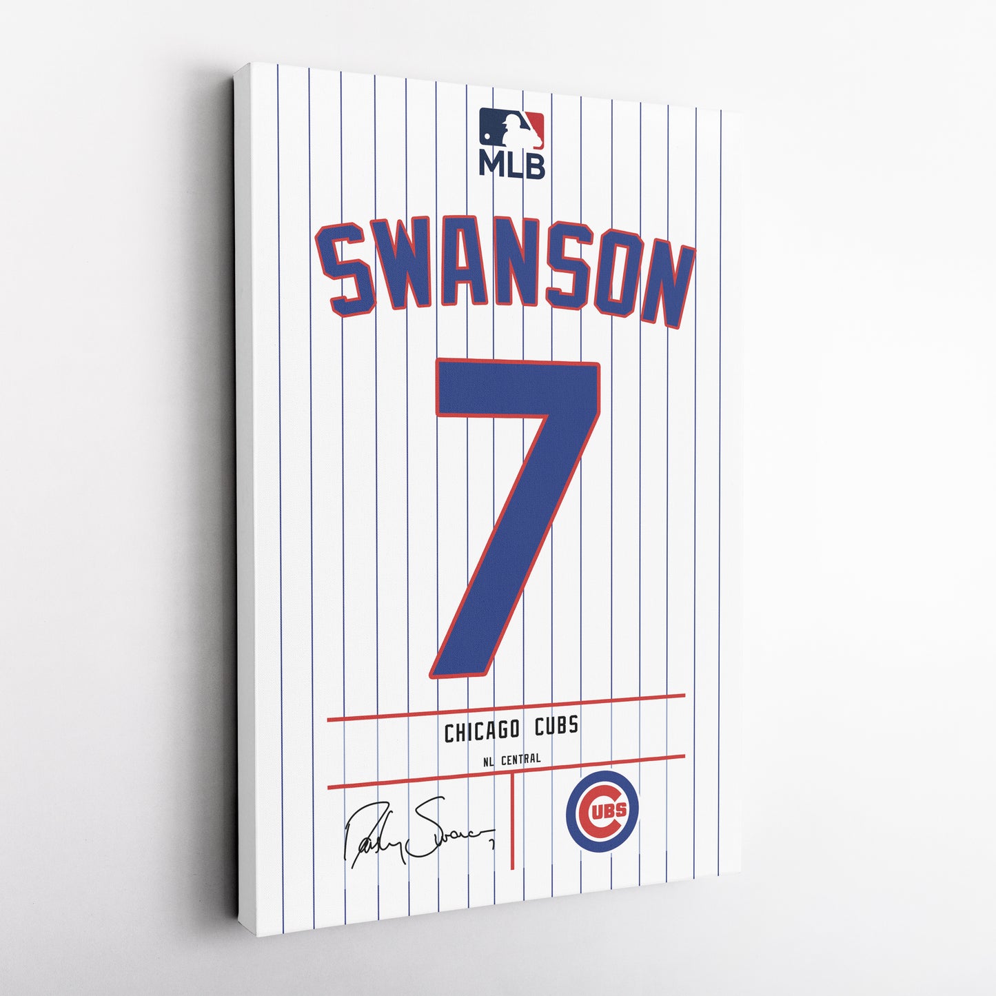 Dansby Swanson Cubs Jersey Canvas Print | Wall Art Decor